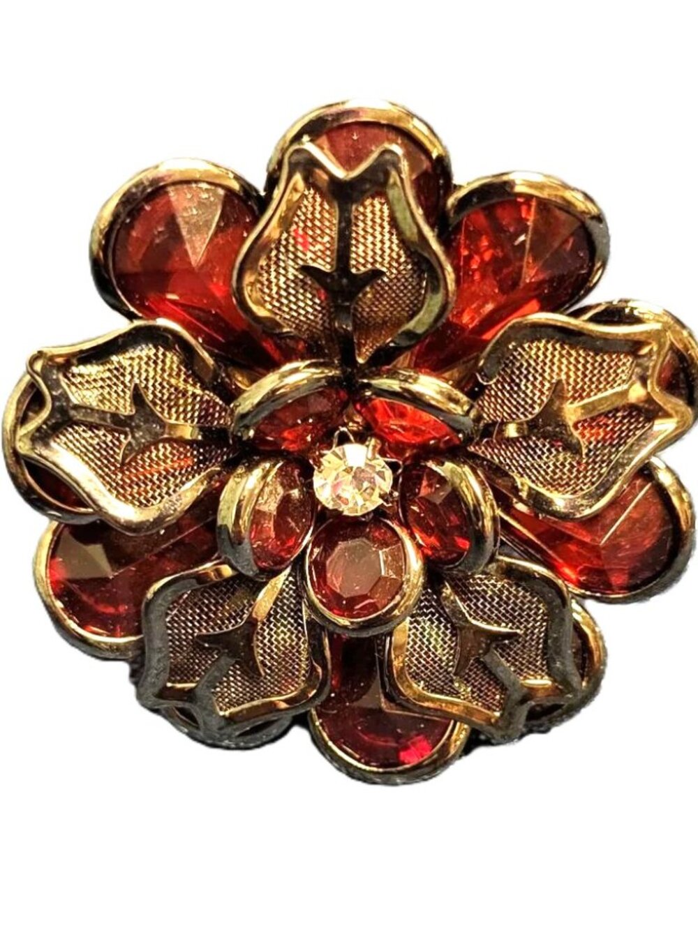 Vintage costume stretch flower band ring